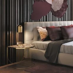 Aytm - Sino-bijzettafel 13 Aytm - Sino-bijzettafel -Meubilair Verkoopwinkel AYTM Sino Beistelltisch 50 x 50 cm gold Marmor braun Nachttisch Ambinete