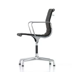 Vitra - Ea 103 Stoel Gecoat Diep Zwart Met Armleuningen, Hopsack Nero (viltglijder) -Meubilair Verkoopwinkel Aluminium Chair EA 103 nero 2