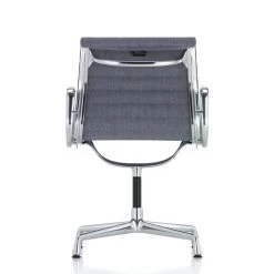 Vitra - EA 104 Stoel, Draaibaar Met Armleuningen, Hopsak Nero Bekleding, Voet Gepolijst -Meubilair Verkoopwinkel Aluminium Chair EA 104 dunkelblau elfenbein