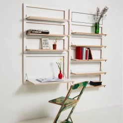 Ambivalenz - Fläpps Plank, 1 Plank -Meubilair Verkoopwinkel Ambivalenz Flaepps Sekretaer regal Stuhl weiss stuhl bedrukt Ambiente