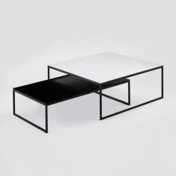 Hans Hansen - Less H 5/2 Salontafel -Meubilair Verkoopwinkel Beistelltische LESS H 15 2 Gestell schwarz HPL schwarz H 5