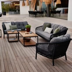 Cane-Line - Ocean Lounge Stoel Kussenset -Meubilair Verkoopwinkel Cane Line Ocean large 2 Sitzer Sofa Sessel dunkelgrau Lounge Ambiente