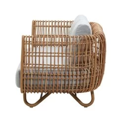 Cane-line - Nest Loungestoel Outdoor -Meubilair Verkoopwinkel Cane line Nest Loungesessel Outdoor natur hellgrau seitlich