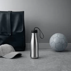 Eva Solo - Active Drinkfles 0,7 L, Roestvrij Staal / Zwart -Meubilair Verkoopwinkel Eva Solo Active Trinkflasche 0 7 l Edelstahl schwarz Ambienete