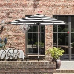 Fatboy - Stripesol Set Parasol + Standaard -Meubilair Verkoopwinkel Fatboy Stripesol Set Sonnenschirm 350 cm anthrazit Situation 2