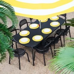 Fatboy - Toní Fauteuil -Meubilair Verkoopwinkel Fatboy Toni Stuehle Tisch anthrazit Situation 1