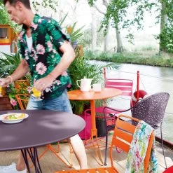 Fermob - Rendez-vous Fauteuil, Katoen Wit -Meubilair Verkoopwinkel Fermob Surprising Stuhl Flower Bistro Tisch Flower Sessel Rendez Vous Sessel Situation