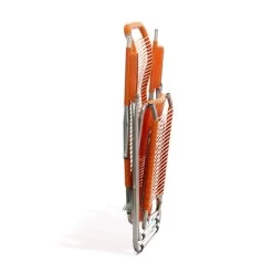 Fiam - Ligstoel Spaghetti 14 Fiam - Ligstoel Spaghetti -Meubilair Verkoopwinkel Fiam Liegestuhl Spaghetti Gestell Aluminium weiss Bespannung orange geklappt 1