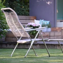 Fiam - Ligstoel Spaghetti 20 Fiam - Ligstoel Spaghetti -Meubilair Verkoopwinkel Fiam Liegestuhl Spaghetti grau auf Rasen Garten Ambiente