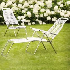 Fiam - Ligstoel Spaghetti 18 Fiam - Ligstoel Spaghetti -Meubilair Verkoopwinkel Fiam Liegestuhl Spaghetti weiss auf Rasen Garten Ambiente 1