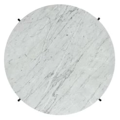 Gubi - TS Salontafel -Meubilair Verkoopwinkel Gubi TS Coffee Table d 80 cm schwarz Glas weiss Draufsicht Freisteller