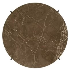 Gubi - TS Salontafel -Meubilair Verkoopwinkel Gubi TS Coffee Table d 80 cm schwarz Marmor braun Draufsicht Freisteller 1