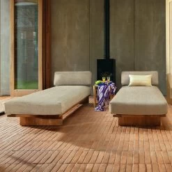 HKliving - Teak Outdoor Daybed 26 HKliving - Teak Outdoor Daybed -Meubilair Verkoopwinkel HKliving Teak Outdoor Daybed natural Situation 1