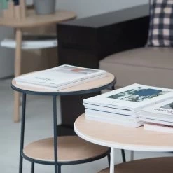 Hartô - Eugénie Salontafel -Meubilair Verkoopwinkel Harto EUGENIE Anatole mint weiss rund Couchtisch metall Holz 02 Ambiente