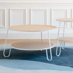 Hartô - Eugénie Salontafel -Meubilair Verkoopwinkel Harto EUGENIE weiss rund Couchtisch metall Holz 01 Ambiente