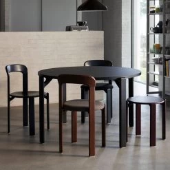 Hay - Rey Eettafel -Meubilair Verkoopwinkel Hay Rey Esstisch 128 5 cm deep black Laminat vulcano Situation 2