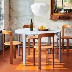 Hay - Rey Eettafel -Meubilair Verkoopwinkel Hay Rey Esstisch 128 5 cm slate blue Laminat hellgrau Situation 2