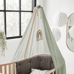 Classic Leander - Luifel Voor Kinderbed -Meubilair Verkoopwinkel Leander Himmel Classic Babybett 180x390 cm sagegreen Ambiente 1