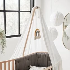 Classic Leander - Luifel Voor Kinderbed -Meubilair Verkoopwinkel Leander Himmel Classic Babybett 180x390 cm weiss Ambiente 2 1