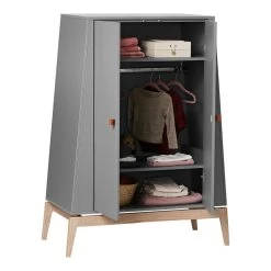 Luna Leander - Garderobe -Meubilair Verkoopwinkel Leander Luna Kleiderschrank 103x52 cm Eiche grau offen frei