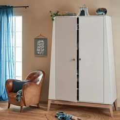 Luna Leander - Garderobe -Meubilair Verkoopwinkel Leander Luna Kleiderschrank 130x58 cm Eiche weiss Ambiente 2