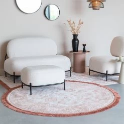 Livingstone - Shade Bijzettafel -Meubilair Verkoopwinkel Livingstone Jass Teppich rund 160 cm rosa grau Situation