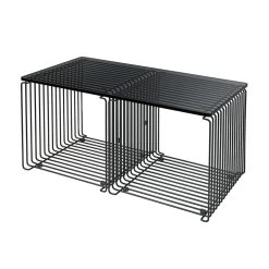 Montana - Panton Wire 19 Montana - Panton Wire -Meubilair Verkoopwinkel Montana Abdeckplatte fuer Panton Wire 70 1 x 34 8 cm Rauchglas Beistelltische 34 8 cm schwarz