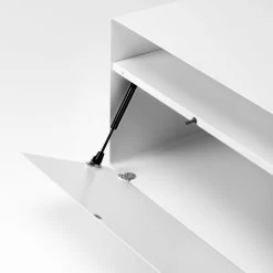 Müller Möbelfabrikation - R 107N Trolley Op Wielen -Meubilair Verkoopwinkel Muller Mobelfabrikation R 107N Rollwagen mit Klapptuer weiss Detail 1