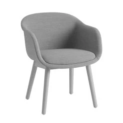 Muuto - Fiber Conference Fauteuil Met Houten Frame, Grijs Eiken / Remix 133 Grijs