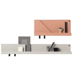Muuto - Folded Shelve, Small -Meubilair Verkoopwinkel Muuto Folded Shelve terracotta small hellgrau large mit Dekoration frei