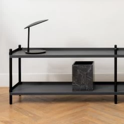 NINE - BOLT Plank -Meubilair Verkoopwinkel NINE BOLT Regal 53 x 200 cm 2 Boeden Eiche schwarz Situation 1