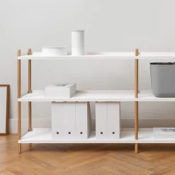 NINE - BOLT Plank -Meubilair Verkoopwinkel NINE BOLT Regal 53 x 200 cm 3 Boeden Eiche weiss Situation 1