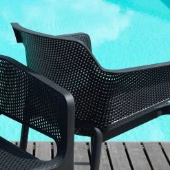 Nardi - Net Fauteuil 14 Nardi - Net Fauteuil -Meubilair Verkoopwinkel Nardi Net Armlehnstuhl anthrazit detail Pool Ambiente