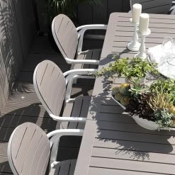 Nardi - Alloro Uitschuifbare Tafel -Meubilair Verkoopwinkel Nardi Palma Armlehnenstuhl bianco tortora Situation 2