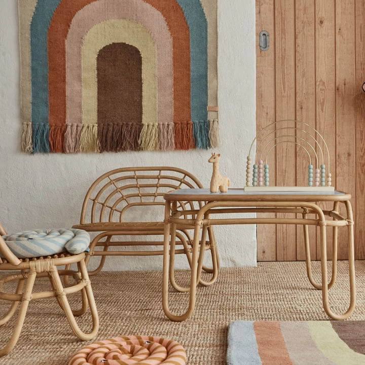 Oyoy - Rainbow Kinderbankje, Rotan 3 Oyoy - Rainbow Kinderbankje, Rotan - Afbeelding 3