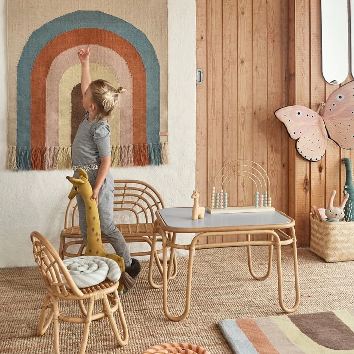 Oyoy - Rainbow Kinderbankje, Rotan 4 Oyoy - Rainbow Kinderbankje, Rotan - Afbeelding 4