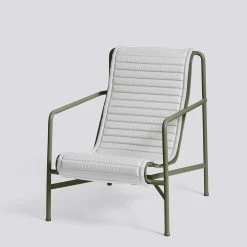 Hay - Palissade Gewatteerd Kussen Voor Hoge Loungestoel -Meubilair Verkoopwinkel Palissade Lounge Chair High Olive Quilted Cushion sky grey