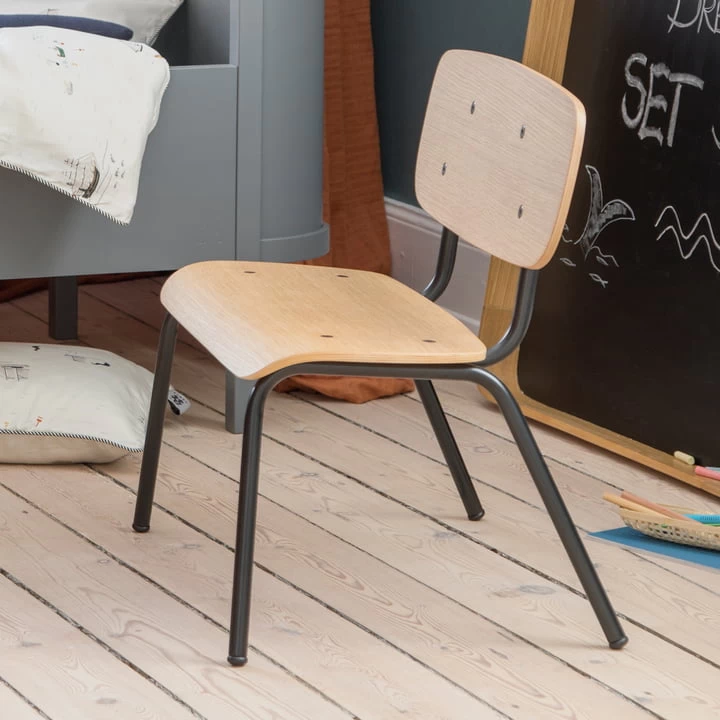 Sebra - Oakee Kinderbankje, Natuurlijke Eik / Zwart 2 Sebra - Oakee Kinderbankje, Natuurlijke Eik / Zwart - Afbeelding 2