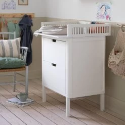 Sebra - Veranderen Van Eenheid -Meubilair Verkoopwinkel Sebra Wickelkommode mit Schubladen classic white Situation 2