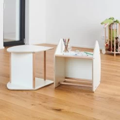 Tojo - Multi Kindertafel En Wipstoeltje, Wit / Beuken -Meubilair Verkoopwinkel Tojo multi Kinder Tisch und Wippe weiss Buche Situation 1