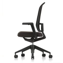 Vitra - AM-stoel -Meubilair Verkoopwinkel Vitra AM Chair Seite Ruecken schwarz Plano nero Fuenfstern Untergestell Kunststoff schwarz mit 2D Armlehnen frei 1