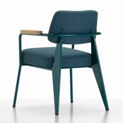 Vitra - Fauteuil Direction Leunstoel -Meubilair Verkoopwinkel Vitra Fauteuil Direction Armlehnstuhl Eiche natur tintenblau Rueckseite