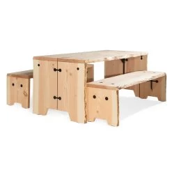 Weltevree - Forestry Eettafel 14 Weltevree - Forestry Eettafel -Meubilair Verkoopwinkel Weltevree Forestry Esstisch 180 x 80 cm mit Baenken L 160 cm Douglasie