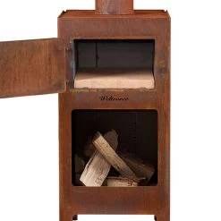 Weltevree - Stalen Kachel Voor Buiten -Meubilair Verkoopwinkel Weltevree Outdoor Stahlofen rostbraun frontal detail frei