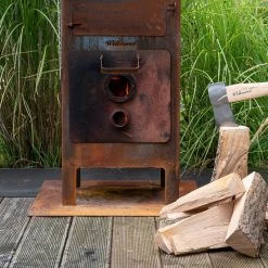 Weltevree - Stalen Kachel Voor Buiten -Meubilair Verkoopwinkel Weltevree Outdoorofen frontal Gallery Holz Axt Amiente 1