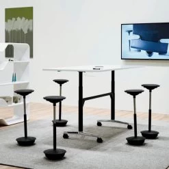 Wilkhahn - Stitz 2 -Meubilair Verkoopwinkel Wilkhahn Timetable Lift hoehenverstellbarer Konferenztisch weiss Situation 1 1