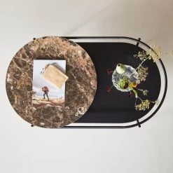 Woud - Verde Salontafel, Zwart Marmer -Meubilair Verkoopwinkel Woud Verde Couchtisch Marmor braun Draufsicht