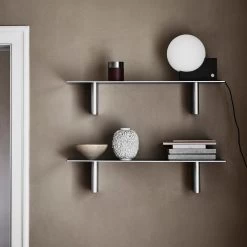 &Tradition & Tradition - Zuilenplank JA2, 80 X 25 Cm, Aluminium Zwart / Walnoot -Meubilair Verkoopwinkel and tradition Column Regal JA2 80 25 cm silber Ambiente