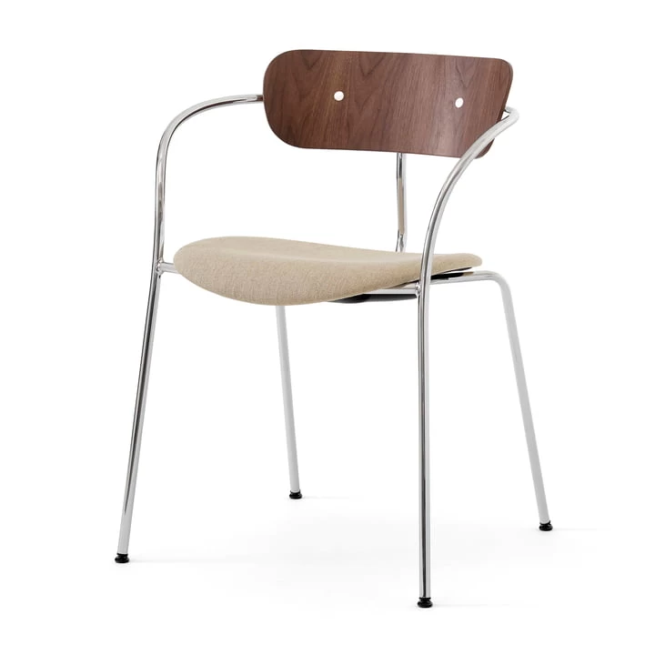 &Tradition & Tradition - Pavilion AV4 Fauteuil, Chroom / Notenhout / Ruskin Elk 05 1 &Tradition & Tradition - Pavilion AV4 Fauteuil, Chroom / Notenhout / Ruskin Elk 05