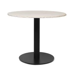 Ferm Living - Mineral Tafel Marmer Ø 90 Cm, Wit / Zwart